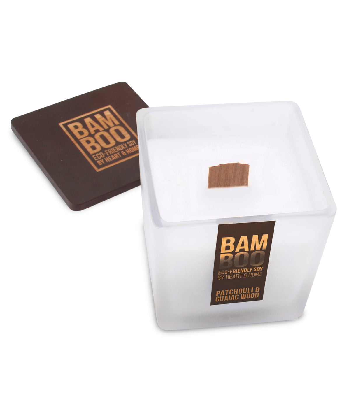Bamboo Patchouli & Guaiac Wood Large Soy Candle 40 Hours Burn - Crackling Wick