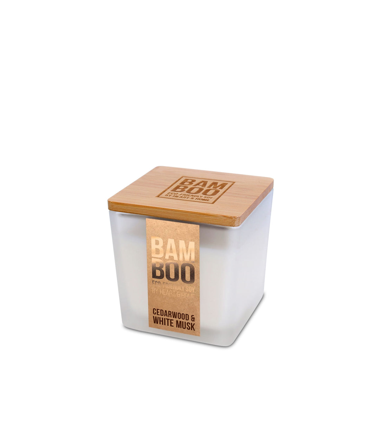 Bamboo Cedarwood & White Musk Small Soy Candle - 20 Hours Burn - Crackling Wick