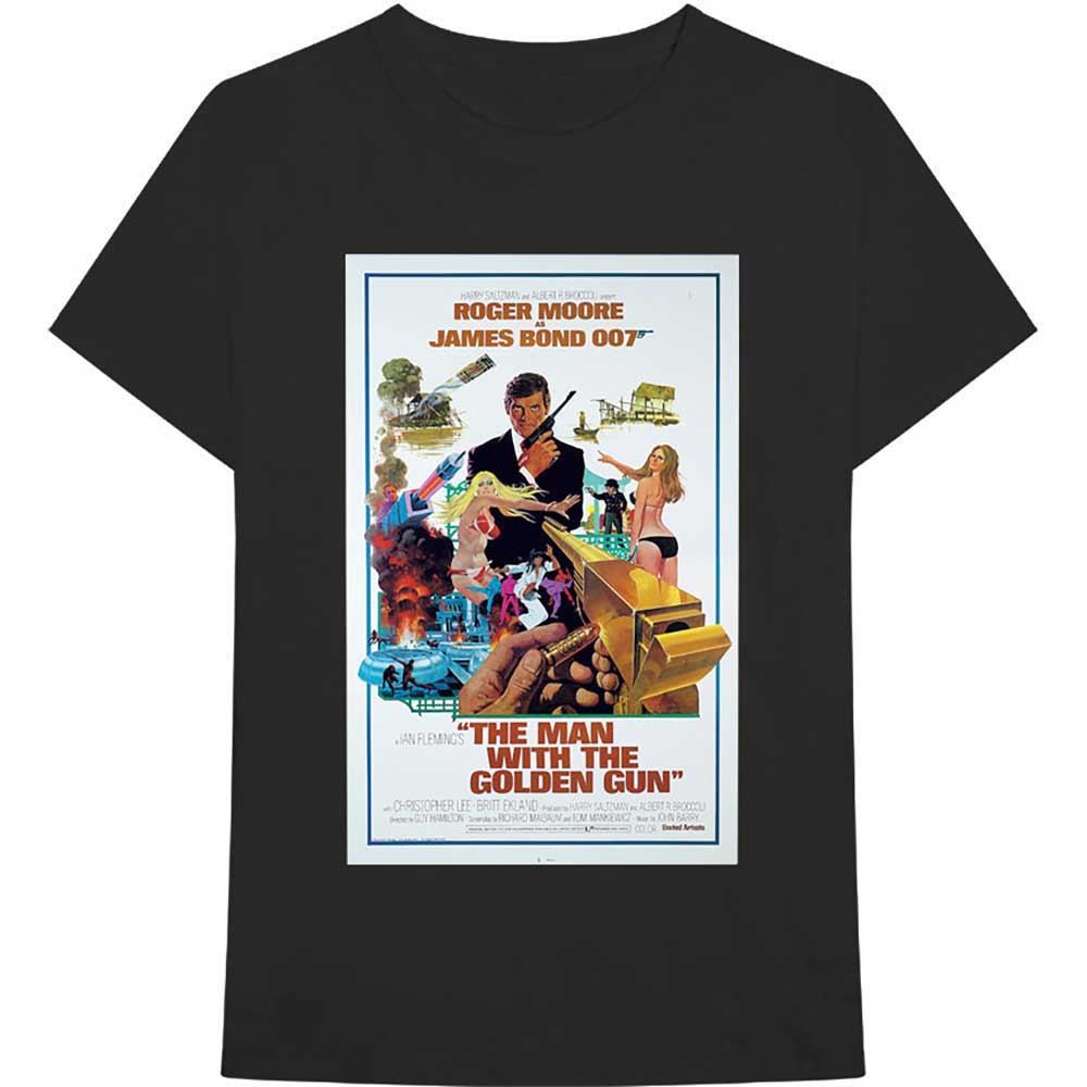 James Bond 007 Unisex T-Shirt The Man With The Golden Gun Poster Black (XL)