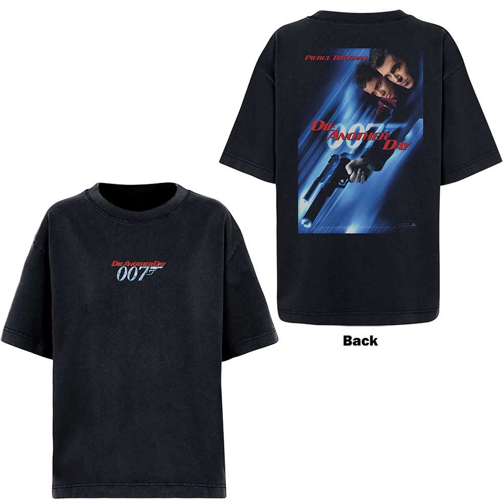 James Bond 007 Unisex T-Shirt Die Another Day (Back Print) Black (S)
