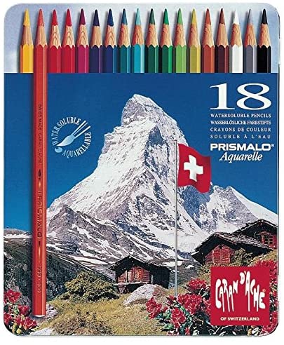 Caran D'Ache Prismalo Aquarelle Watercolour Pencils (Tin of 18)