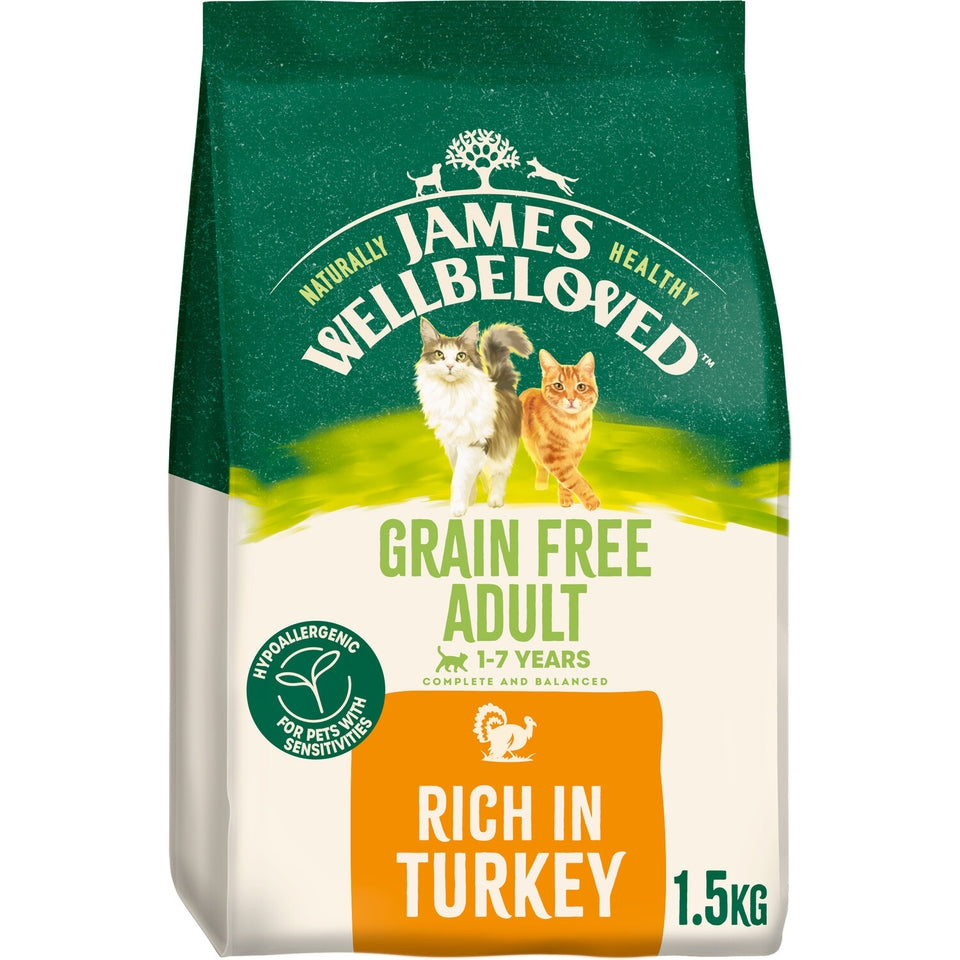 James Wellbeloved Adult Dry Cat Food Grain Free - Turkey 10kg Bag