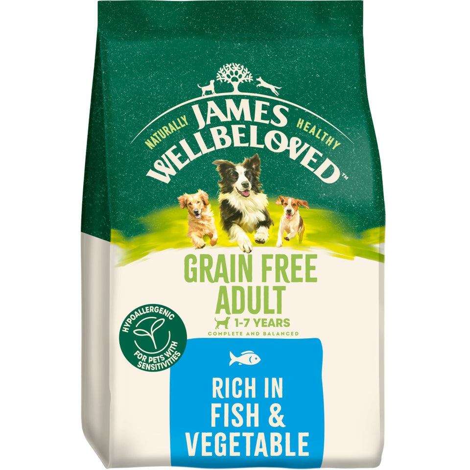 James Wellbeloved Adult Dry Dog Food Grain Free - Fish Kibble 10kg Bag