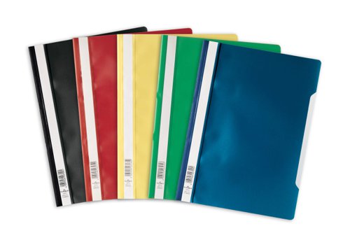 Durable Clear View Document Folder A4 Punched Assorted Colours (25pk)