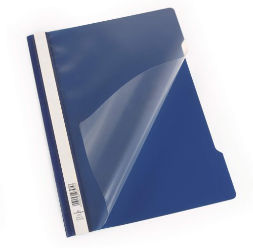 Durable Clear View Document Folder A4 Punched Dark Blue (50pk)