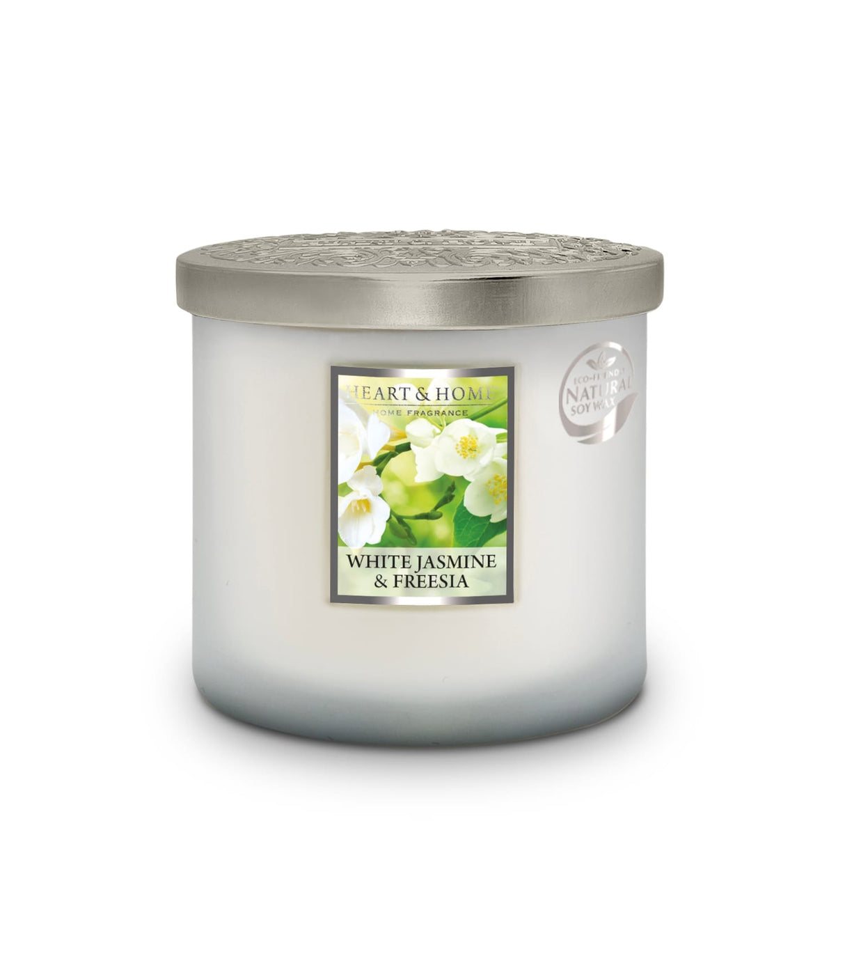 Heart & Home White Jasmine & Freesia Twin Wick Ellipse Soy Candle - 40 Hours Burn