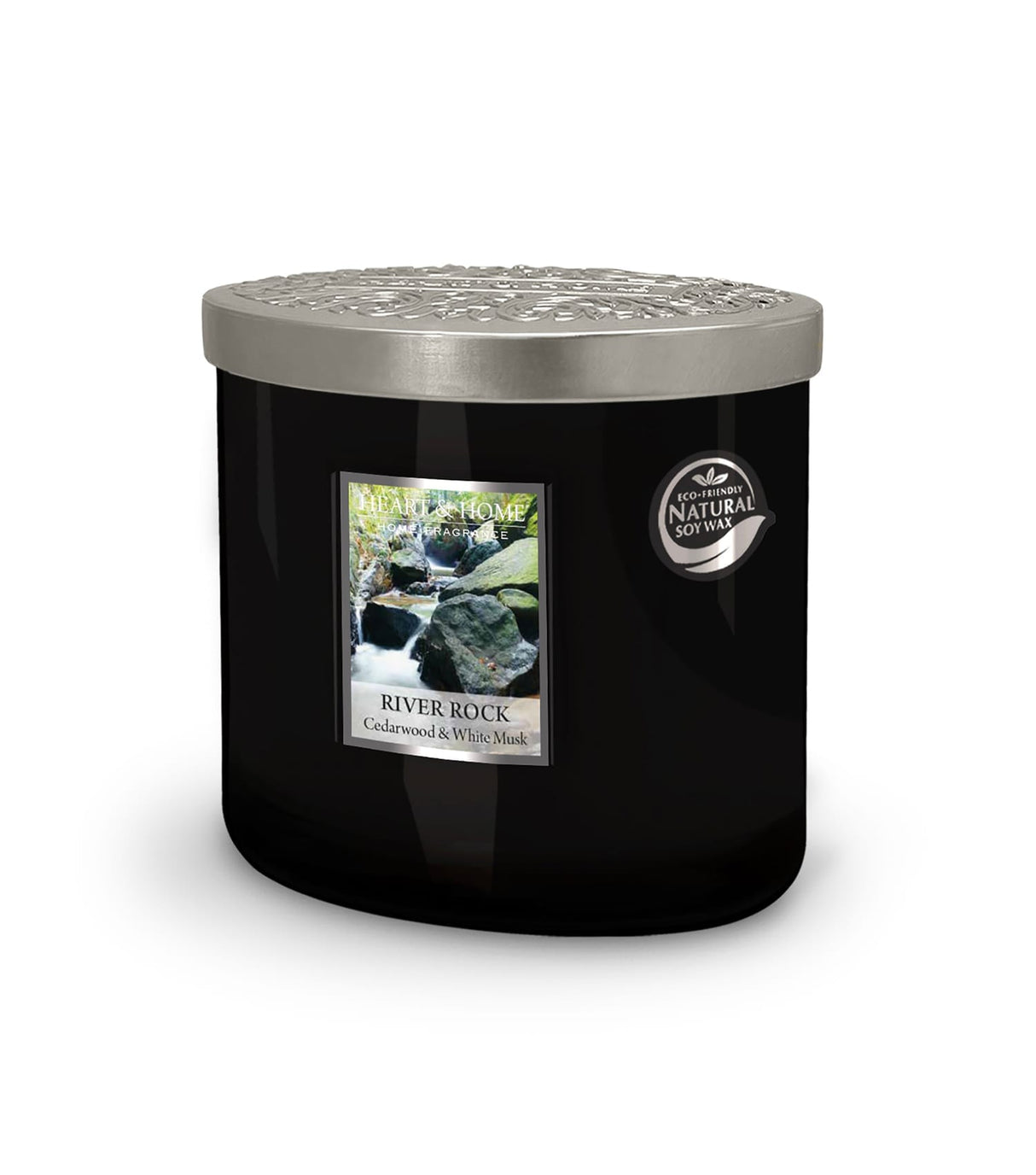 Heart & Home River Rock Twin Wick Ellipse Soy Candle - 40 Hours Burn