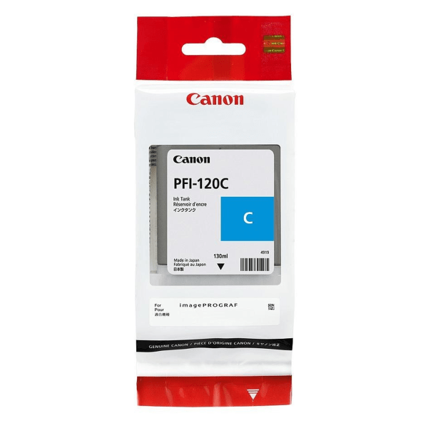 Canon PFI-120C Cyan Standard Capacity Ink Cartridge 130ml for imagePROGRAF GP200/GP300
