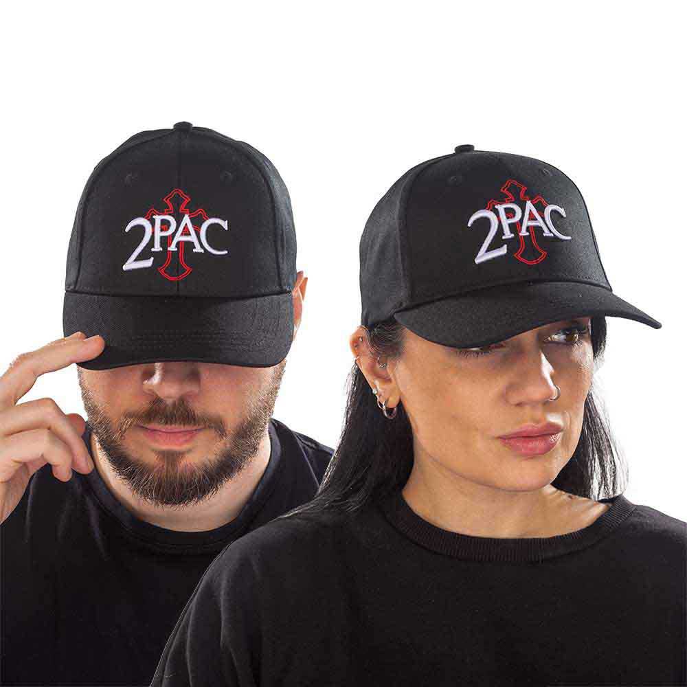 Tupac Unisex Baseball Cap Cross Logo Black