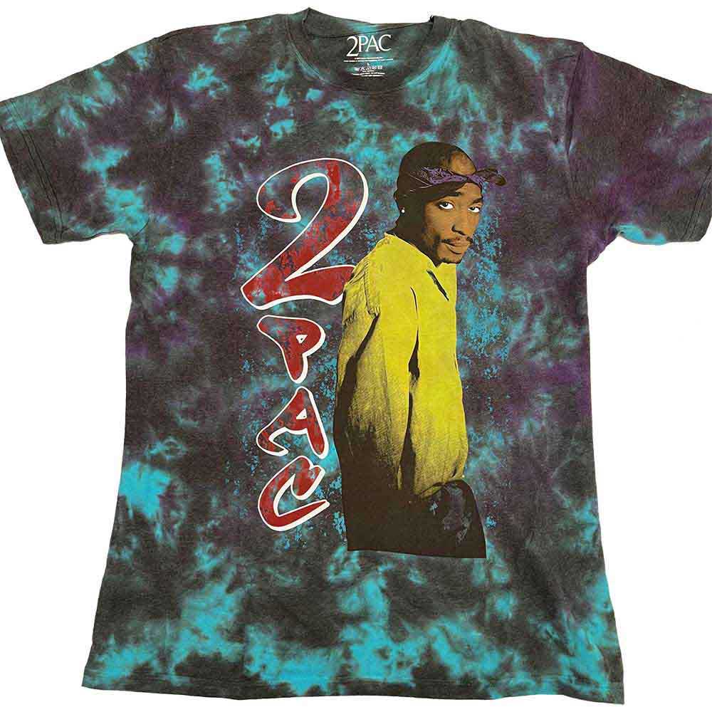 Tupac Unisex T-Shirt Vintage Tupac (Dye-Wash) Blue (XL)