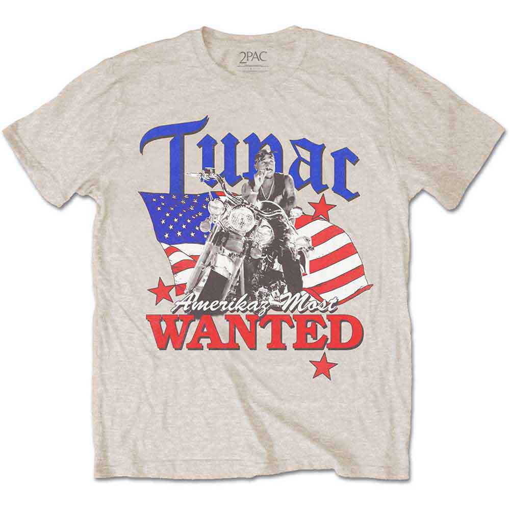 Tupac Unisex T-Shirt Most Wanted Sand (XL)