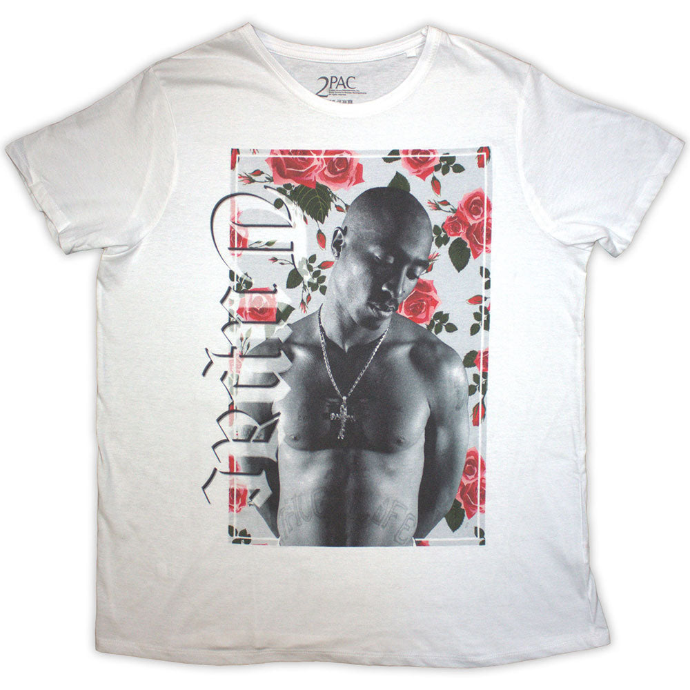 Tupac Ladies T-Shirt Floral White (12)