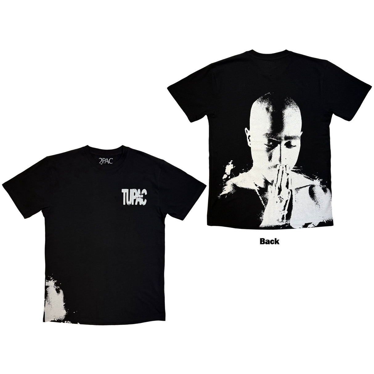 Tupac Unisex T-Shirt Prayer AOP (Back Print) Black (M)