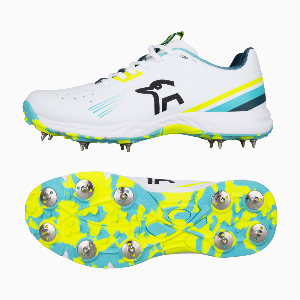 Kookaburra KC 3.0 Spike Cricket Shoes Aqua/Yellow (UK Size 10)
