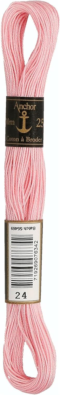 Anchor Coton à Broder 25 Embroidery Thread 30m Skein Pink (0024)