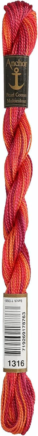 Anchor Pearl Cotton 5 Embroidery Thread 5g Skein - Multicoloured (1316)