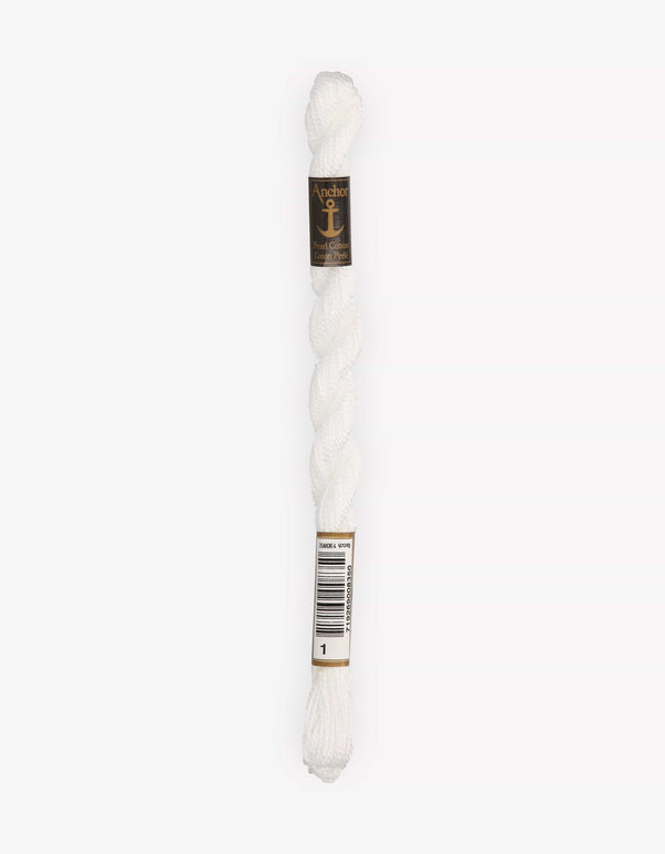 Anchor Pearl Cotton 5 Embroidery Thread 5g - White (0001)