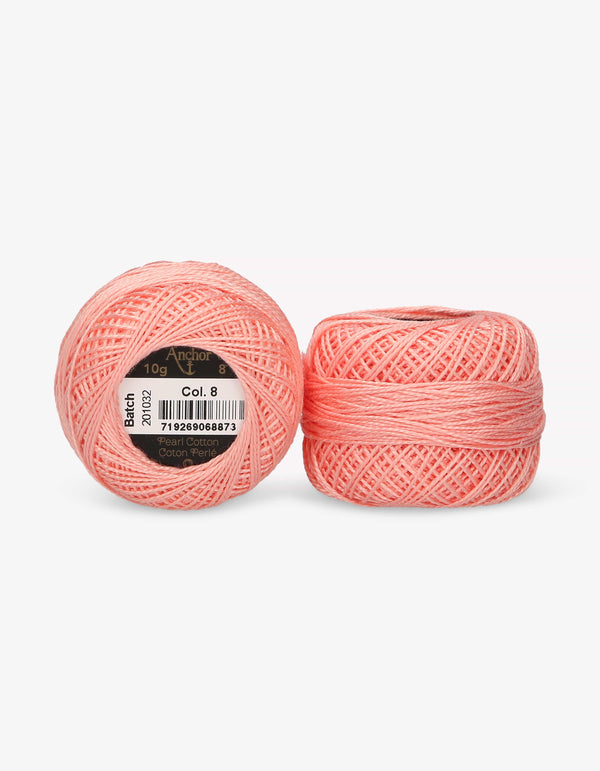 Anchor Pearl Cotton 8 Embroidery Thread 10g Ball - Pink (0008)