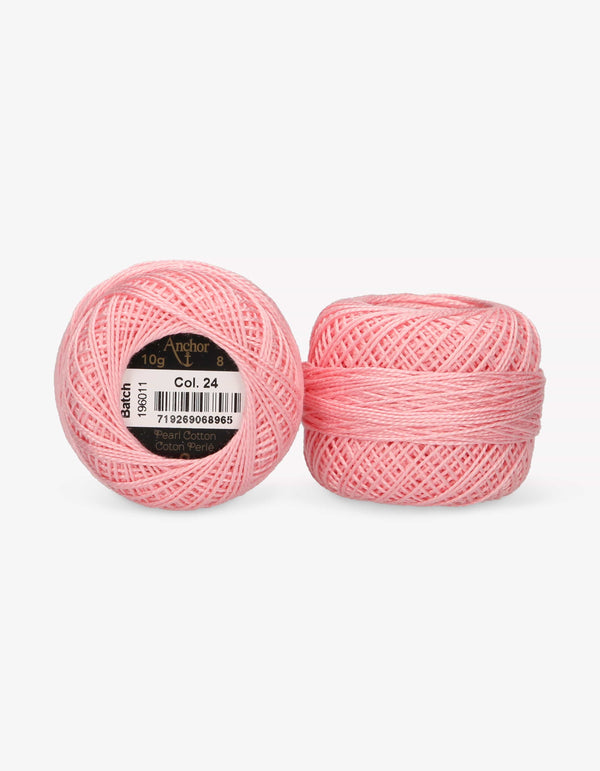 Anchor Pearl Cotton 8 Embroidery Thread 10g Ball - Pink (0024)