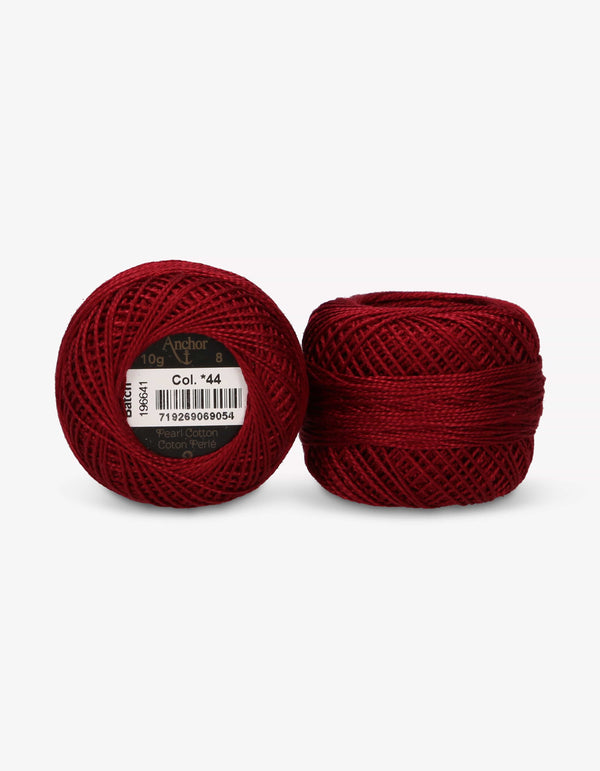 Anchor Pearl Cotton 8 Embroidery Thread 10g Ball - Red (0044)