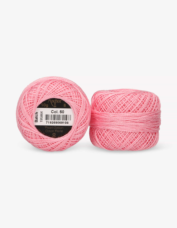Anchor Pearl Cotton 8 Embroidery Thread 10g Ball - Pink (0050)