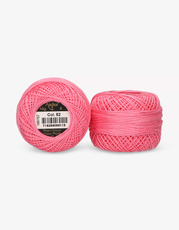 Anchor Pearl Cotton 8 Embroidery Thread 10g Ball - Pink (0052)