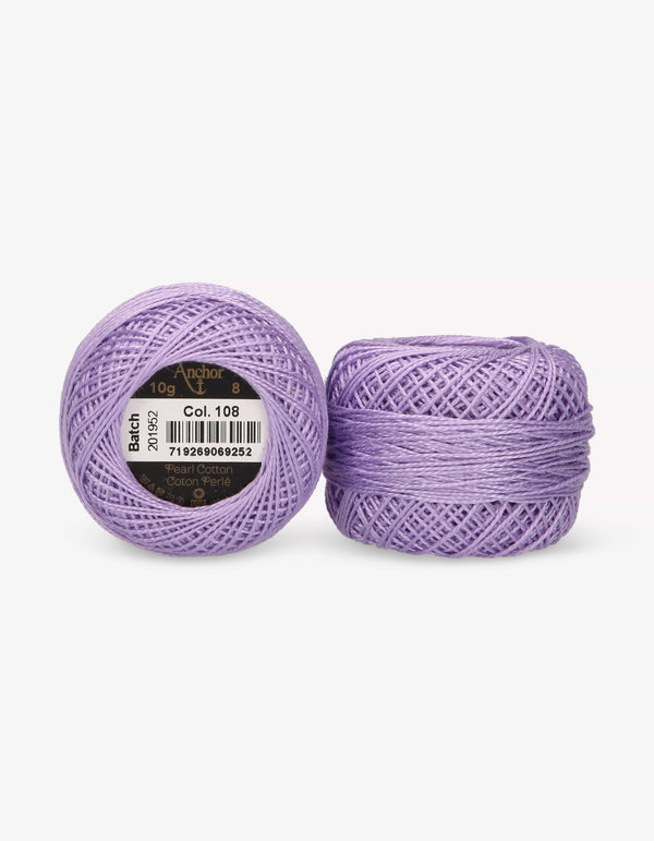 Anchor Pearl Cotton 8 Embroidery Thread 10g Ball - Purple (0108)