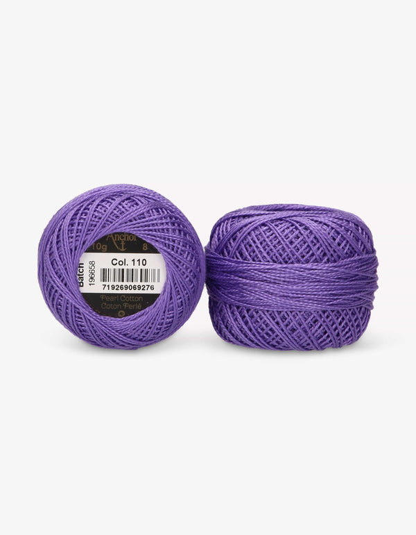 Anchor Pearl Cotton 8 Embroidery Thread 10g Ball - Purple (0110)