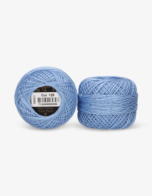 Anchor Pearl Cotton 8 Embroidery Thread 10g Ball - Blue (0129)