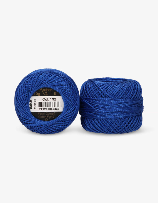 Anchor Pearl Cotton 8 Embroidery Thread 10g Ball - Blue (0132)