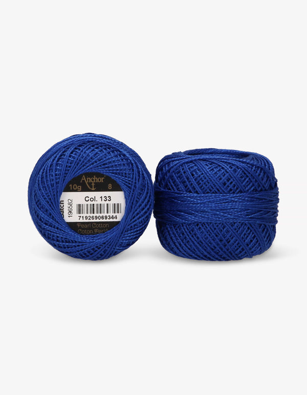 Anchor Pearl Cotton 8 Embroidery Thread 10g Ball - Blue (0133)