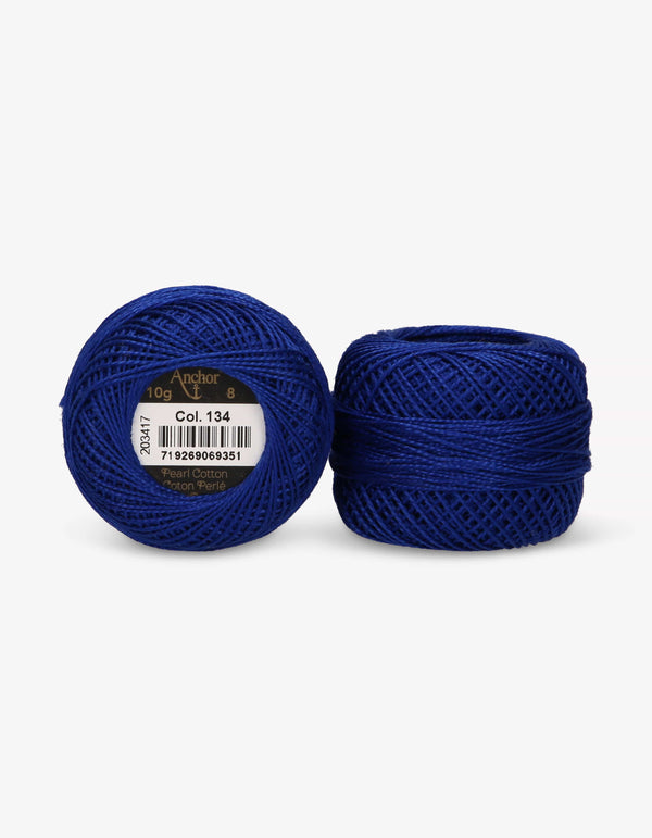 Anchor Pearl Cotton 8 Embroidery Thread 10g Ball - Blue (0134)