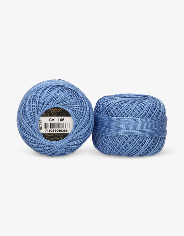 Anchor Pearl Cotton 8 Embroidery Thread 10g Ball - Blue (0145)