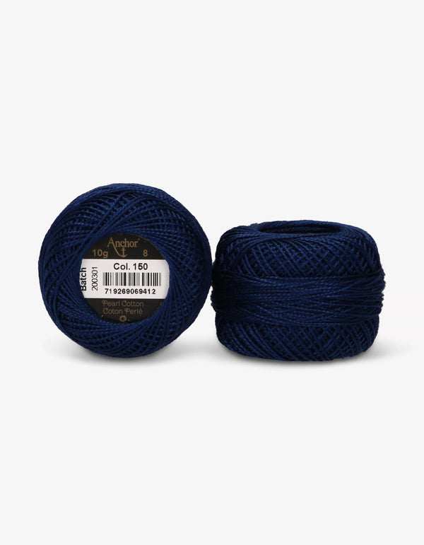 Anchor Pearl Cotton 8 Embroidery Thread 10g Ball - Blue (0150)