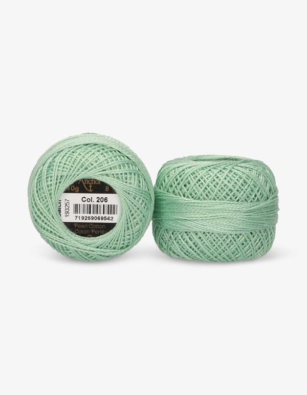 Anchor Pearl Cotton 8 Embroidery Thread 10g Ball - Green (0206)
