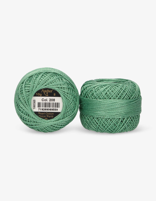 Anchor Pearl Cotton 8 Embroidery Thread 10g Ball - Green (0208)