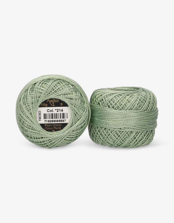 Anchor Pearl Cotton 8 Embroidery Thread 10g Ball - Green (0214)