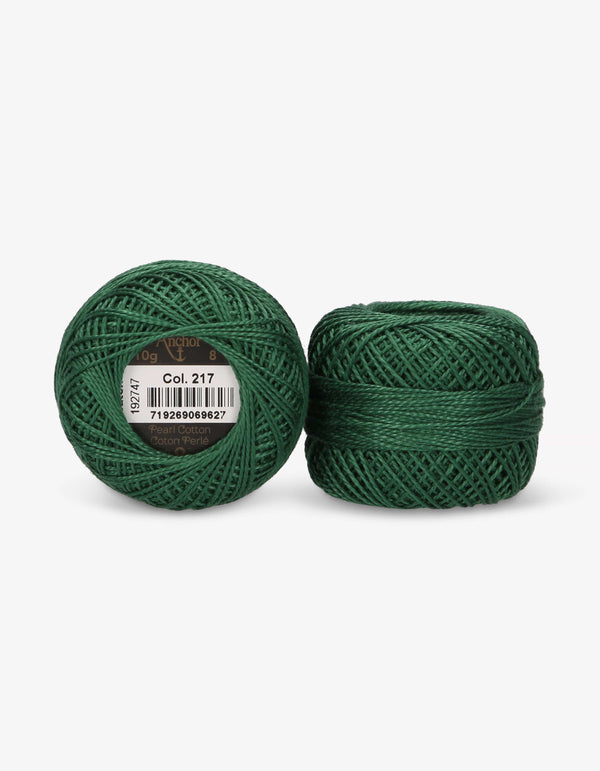 Anchor Pearl Cotton 8 Embroidery Thread 10g Ball - Green (0217)