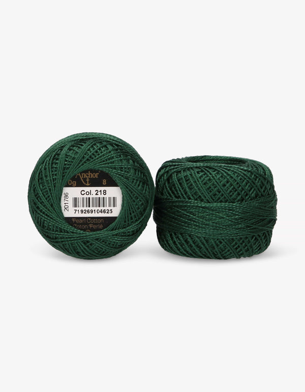 Anchor Pearl Cotton 8 Embroidery Thread 10g Ball - Green (0218)