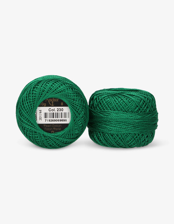 Anchor Pearl Cotton 8 Embroidery Thread 10g Ball - Green (0230)