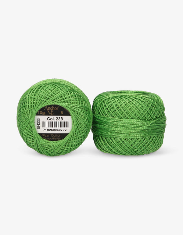 Anchor Pearl Cotton 8 Embroidery Thread 10g Ball - Green (0238)