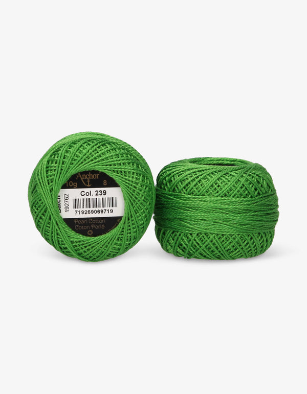 Anchor Pearl Cotton 8 Embroidery Thread 10g Ball - Green (0239)
