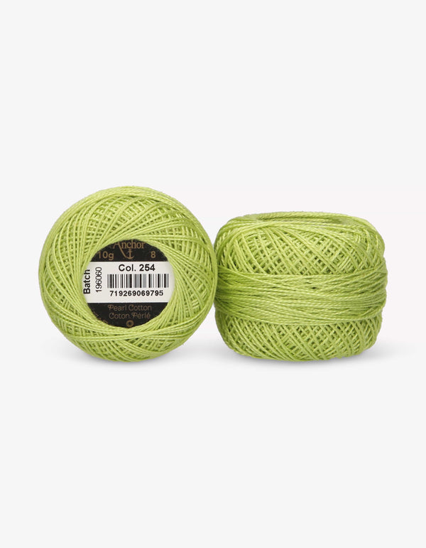 Anchor Pearl Cotton 8 Embroidery Thread 10g Ball - Green (0254)