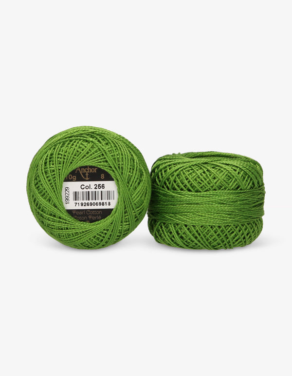 Anchor Pearl Cotton 8 Embroidery Thread 10g Ball - Green (0256)