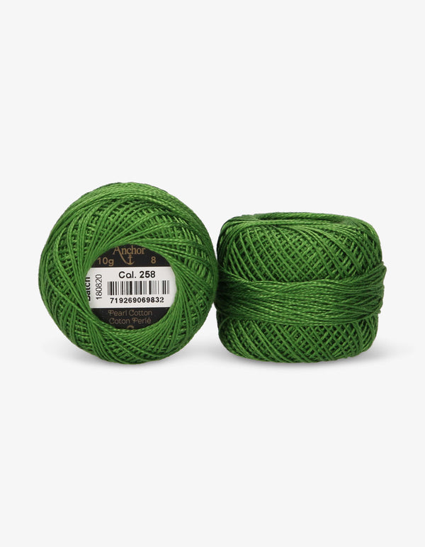 Anchor Pearl Cotton 8 Embroidery Thread 10g Ball - Green (0258)