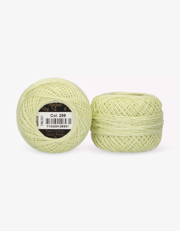 Anchor Pearl Cotton 8 Embroidery Thread 10g Ball - Green (0259)