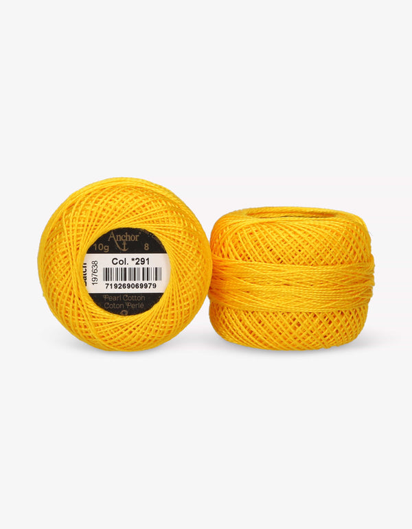 Anchor Pearl Cotton 8 Embroidery Thread 10g Ball - Yellow (0291)