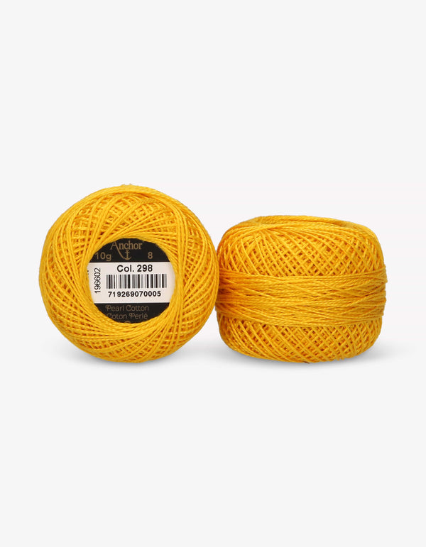 Anchor Pearl Cotton 8 Embroidery Thread 10g Ball - Yellow (0298)
