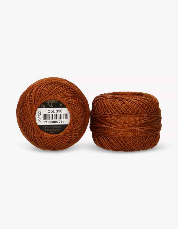 Anchor Pearl Cotton 8 Embroidery Thread 10g Ball - Orange (0310)
