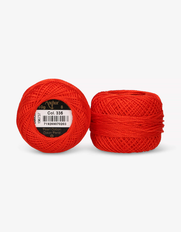 Anchor Pearl Cotton 8 Embroidery Thread 10g Ball - Red (0335)